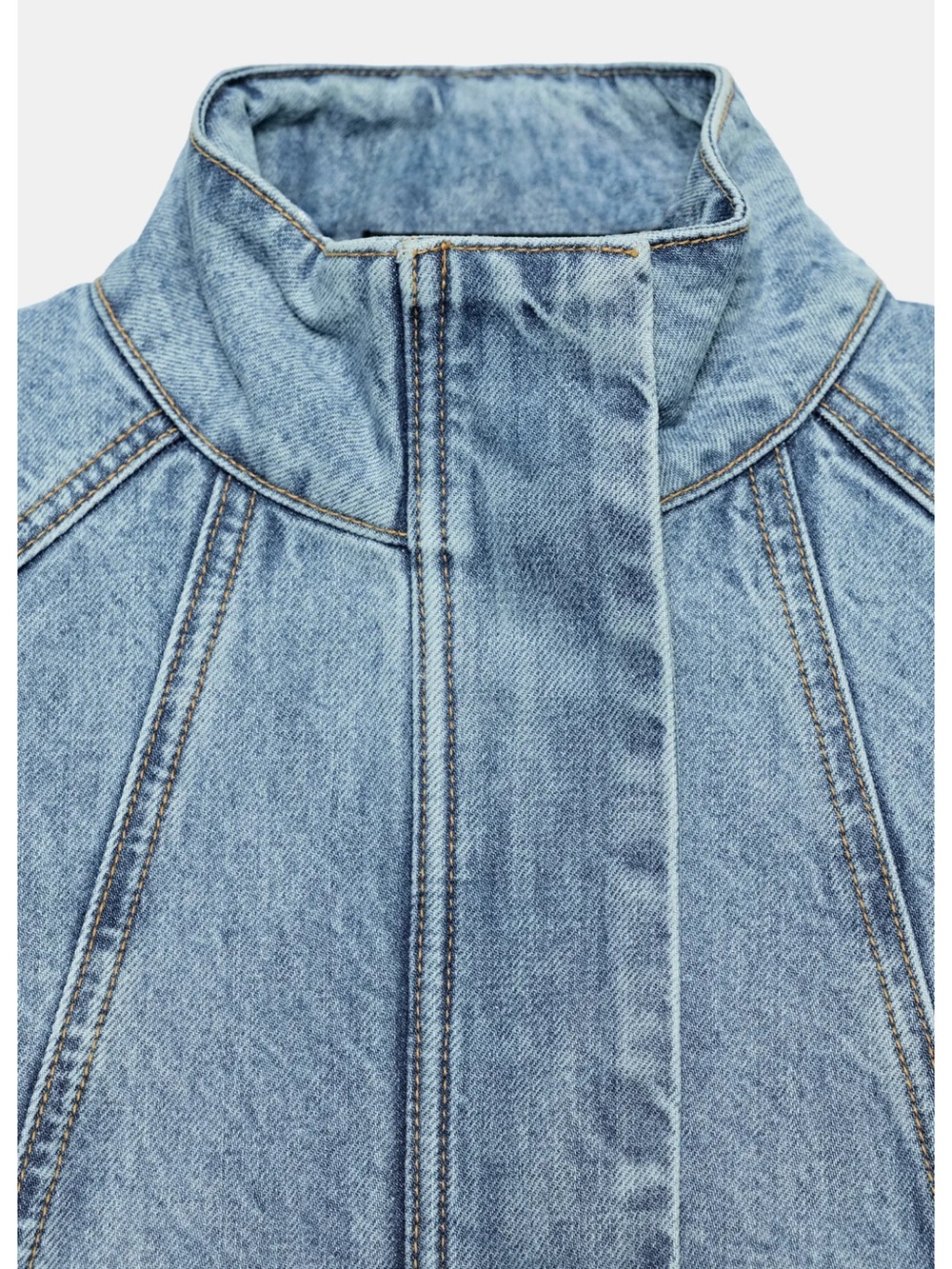 Zara Z1975 HIGH NECK DENIM BOMBER JACKET - Picture 5 of 11